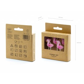 Narozeninové svíčky Plaměňáci, velikost 3cm - set 5ks (zn. PartyDeco)