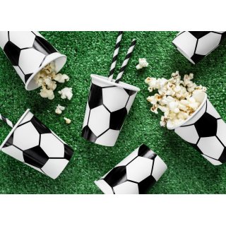Papírové kelímky FOTBAL / fotbalové, mix, objem 260ml - set 6ks (zn. PartyDeco)