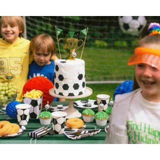 Dortové zápichy FOTBAL / brána + pohár, 15.5-20cm - set 2ks (zn. PartyDeco)