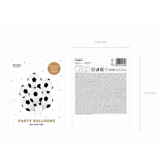 Latexové balónky FOTBALOVÉ / FOTBAL, velikost 30cm - set 6ks (zn. StrongBalloons)