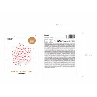 Latexový balónek SRDÍČKA, červená - průhledný, velikost 30cm (zn. StrongBalloons)