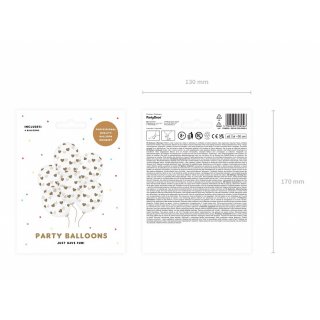 Latexový balónek SRDÍČKA, hnědá - průhledný, velikost 30cm (zn. StrongBalloons)