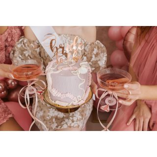 Dortový svatební zápich Bride to be, výška 17.5cm, rosegold barva (zn. PartyDeco)