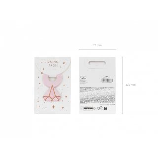 Nápojové visačky / označovače PRSTENY, papírové, rozměr 4x6.5cm - set 10ks (zn. PartyDeco)