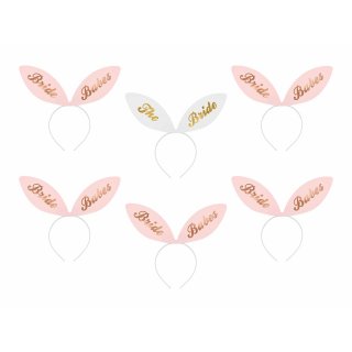 Rozlučkové čelenky Bride Squad - Brabe Babes, rozměr 29x25cm - set 6ks (zn. PartyDeco)