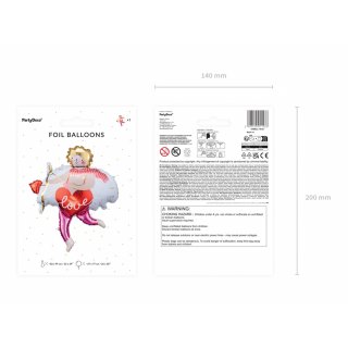 Fóliový balónek LÁSKA - římský bůh CUPID s amorovým šípem, rozměr 82x99cm (zn. PartyDeco)