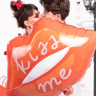 Fóliový balónek PUSA / RTY / Kiss me, rozměr 86.5x65cm (zn. PatyDeco)