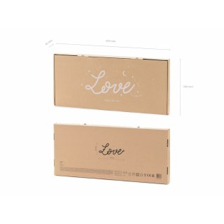 LED svítící neonový nápis LOVE - Láska, bílá, rozměr 61x27.4cm (zn. PartyDeco)