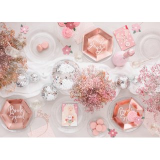 Svatební blahopřání se smalt odznakem Nevěsta + obálka se zlatým lemem, rozměr 10.5x15cm (zn. PartyDeco)