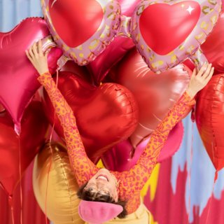 Fóliový balónek velké SRDCE, rozměr 75x64.5cm, rosegold barva (zn. PartyDeco)