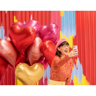 Fóliový balónek velké SRDCE, rozměr 75x64.5cm, rosegold barva (zn. PartyDeco)