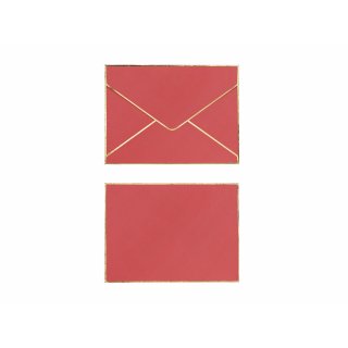 Rozlučkové blahopřání se smalt odznakem Nevěsta + červená obálka se zlatým lemem, rozměr 10.5x15cm (zn. PartyDeco)