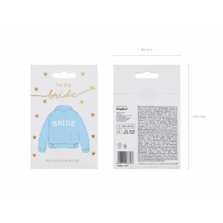 Nažehlovačka BRIDE / nevěsta, bílá, rozměr 24x6cm (zn. PartyDeco)