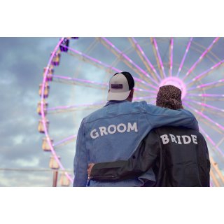 Nažehlovačka BRIDE / nevěsta, bílá, rozměr 24x6cm (zn. PartyDeco)