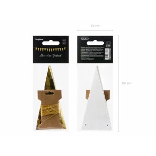 Závěsná girlanda trojúhelníky, zlatá metalická barva, délka 2.15m (zn. PartyDeco)