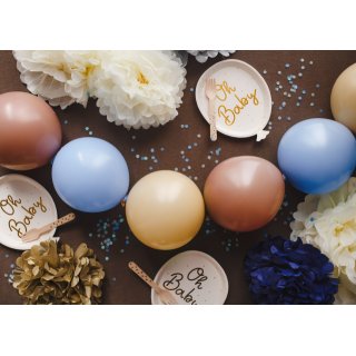 Papírové talířky Oh baby na přivítání miminka, rozměr 17.5x22cm - set 6ks (zn. PartyDeco)