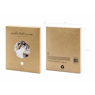 Mušelínový běhoun na stůl, světle krémová barva, šířka 70cm / délka 5m (zn. PartyDeco)