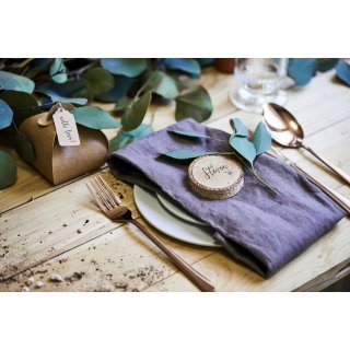 Dárkové zakulacené KRAFT krabičky s visačkou, rozměr 6x6x5.5cm - set 10ks (zn. PartyDeco)