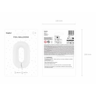 Fóliová ČÍSLICE 0, bílá matná barva, velikost 86cm (zn. PartyDeco)