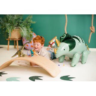 Stojací fóliový balónek dinosaurus TRICERATOPS - pouze na vzduch, rozměr 101x60.5cm, zelená barva (zn. PartyDeco)