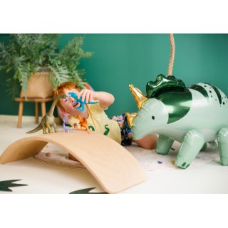 Stojací fóliový balónek dinosaurus TRICERATOPS - pouze na vzduch, rozměr 101x60.5cm, zelená barva (zn. PartyDeco)