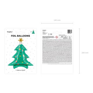 Stojící fóliový balónek Vánoční stromeček, rozměr 78x94cm (zn. PartyDeco)