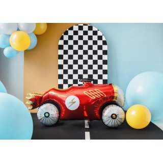 Fóliový balónek závodní AUTO - KABRIOLET, rozměr 111x63cm, červená barva (zn. PartyDeco)