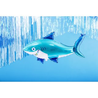 Fóliový balónek ŽRALOK - modrá barva, rozměr 102x62cm (zn. PartyDeco)