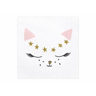Ubrousky Kitty / Kočky, papírové, rozměr 33x33 - set 20ks (zn. PartyDeco)