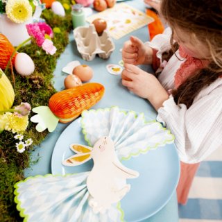 Ubrousky kosočtverce, bílo-limetkovo-tyrkysové, rozměr 33x33cm - set 20ks (zn. PartyDeco)