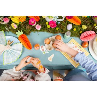 Ubrousky kosočtverce, bílo-limetkovo-tyrkysové, rozměr 33x33cm - set 20ks (zn. PartyDeco)