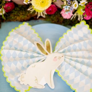 Ubrousky kosočtverce, bílo-limetkovo-tyrkysové, rozměr 33x33cm - set 20ks (zn. PartyDeco)