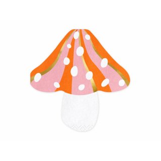 Ubrousky tvarované - Houba Mochomůrka, rozměr 13x13.5cm - set 20ks (zn. PartyDeco)