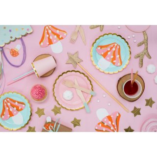 Ubrousky tvarované - Houba Mochomůrka, rozměr 13x13.5cm - set 20ks (zn. PartyDeco)