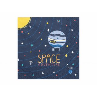 Ubrousky VESMÍR / Space Party, rozměr 33x33cm - set 20ks (zn. PartyDeco)