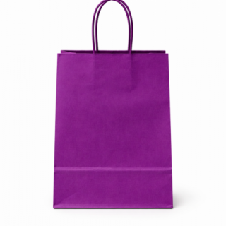 Papírová taška PASTELO - velikost S, rozměr 14x8.5x21.5cm, fialová barva