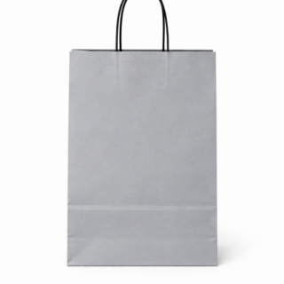 Papírová taška PASTELO - velikost S, rozměr 14x8.5x21.5cm, šedá barva