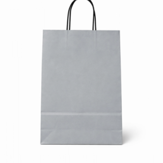 Papírová taška PASTELO - velikost M, rozměr 18x8x24cm, šedá barva