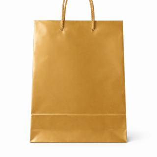 Papírová taška LAMINO - velikost M, 22x10x27cm, zlatá lesklá barva
