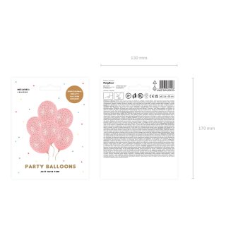 Latexové balónky, baby růžová barva, s šedými tečkami, velikost 30cm - set 6ks (zn. StrongBalloons)