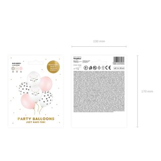 Set latexových balónů KOČKA, hlava a tlapičky, světle růžová, velikost 30cm - set 6ks (zn. StrongBalloons)