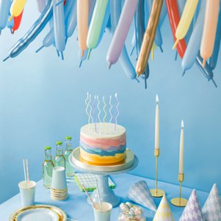 Modelovací balónky pro tvarování zvířátek, lesklé GLOSSY, 30ks s pumpičkou (zn. PartyDeco)