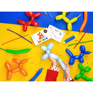 Modelovací balónky pro tvarování zvířátek, pastelové, 30ks s pumpičkou (zn. PartyDeco)