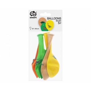 Latexové balónky DINOSAUŘI, barevný mix, velikost 30cm - set 5ks (zn. GEMAR)