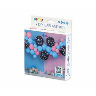 Balónková girlanda na odhalení pohlaví dítěte / gender reveal, DIY udělej si sám - set 65ks (zn. GEMAR)