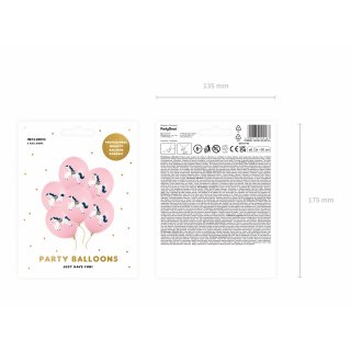 Latexové balónky KŮŇ, pastelové, růžová barva, velikost 30cm - set 6ks (zn. StrongBalloons)