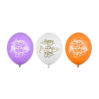 Latexový balónek Happy Birthday To You, mix 3 designů, velikost 30cm (zn. StrongBalloons)