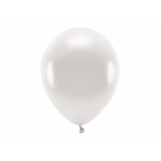 Latexový EKO balónek, metalický, bílá perleťová barva, velikost 30cm (zn. EcoBalloons)