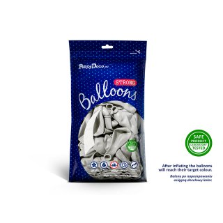 Latexový balónek, metalický, stříbrná sněhová barva, velikost 26/27cm (zn. StrongBalloons)