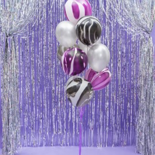 Latexový balónek, metalický, stříbrná sněhová barva, velikost 26/27cm (zn. StrongBalloons)